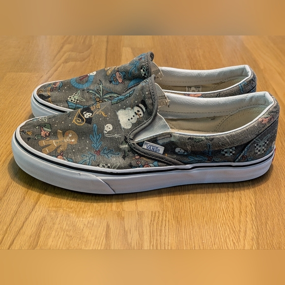 Rare! Vans Van Doren Holiday Pewter Classic SlipOn Shoes Sz : Mens 8.5 Womens 10 - Picture 3 of 7